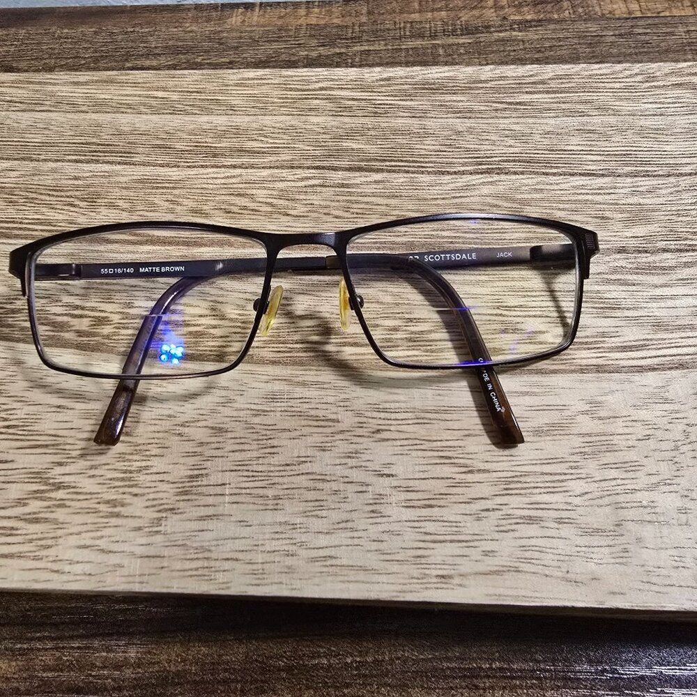 Richard Taylor Scottsdale Jack Eyeglasses Matte Brown 55-16-140 Frame READ - Picture 2 of 13